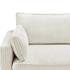 Canapé 3 places moderne en velours côtelé 81, Canapé rectangulaire en polyester rembourré pour salon - 81L X 33P X 26H