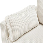 Canapé 3 places moderne en velours côtelé 81, Canapé rectangulaire en polyester rembourré pour salon - 81L X 33P X 26H