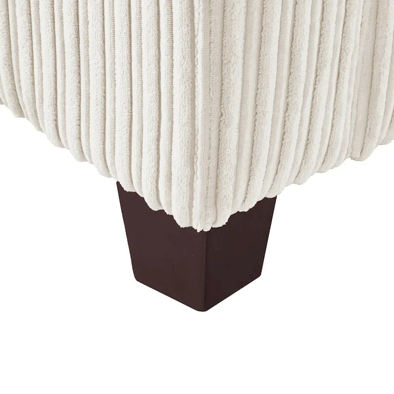 Canapé 3 places moderne en velours côtelé 81, Canapé rectangulaire en polyester rembourré pour salon - 81L X 33P X 26H