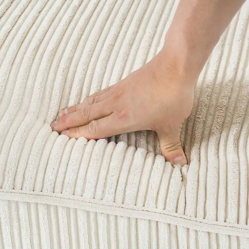 Canapé 3 places moderne en velours côtelé 81, Canapé rectangulaire en polyester rembourré pour salon - 81L X 33P X 26H