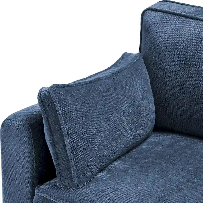 Canapé 3 places moderne en velours côtelé 81, Canapé rectangulaire en polyester rembourré pour salon - 81L X 33P X 26H