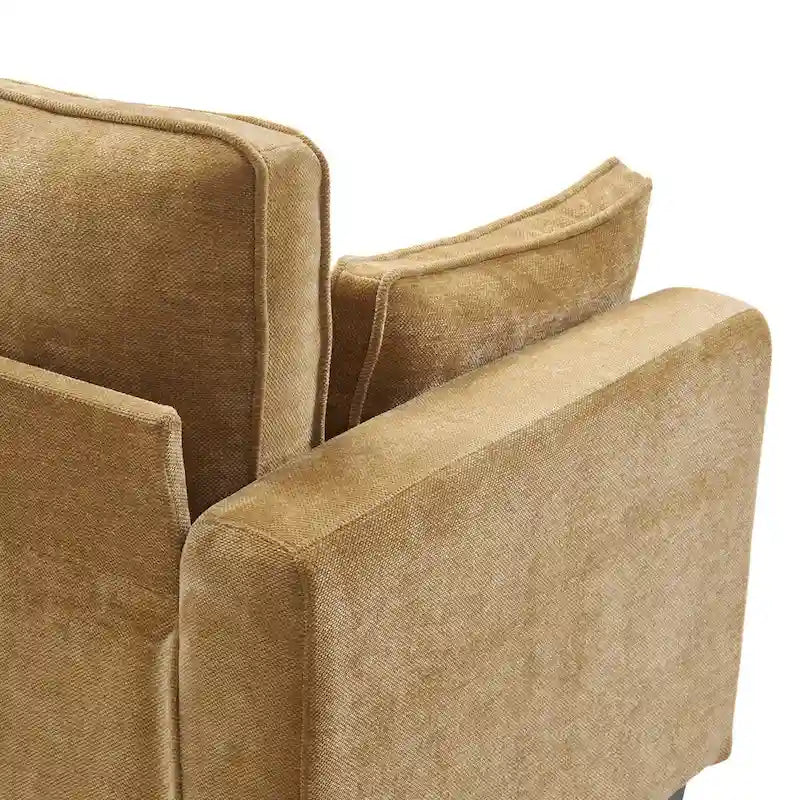 Canapé 3 places moderne en velours côtelé 81, Canapé rectangulaire en polyester rembourré pour salon - 81L X 33P X 26H