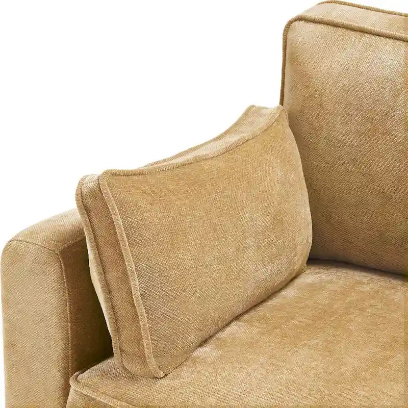 Canapé 3 places moderne en velours côtelé 81, Canapé rectangulaire en polyester rembourré pour salon - 81L X 33P X 26H