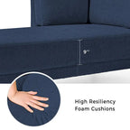 Canapé d'angle en tissu de lin 165 cm avec méridienne, convertible