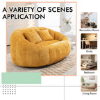 Canapé deux places pouf à dossier haut en chenille, confortable et durable