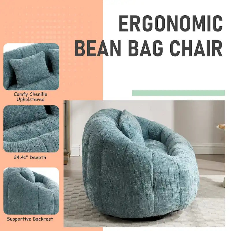 Canapé deux places pouf à dossier haut en chenille, confortable et durable