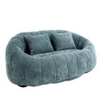 Canapé deux places pouf à dossier haut en chenille, confortable et durable