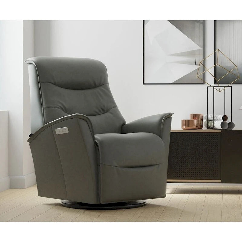 Fauteuil relax en cuir pivotant