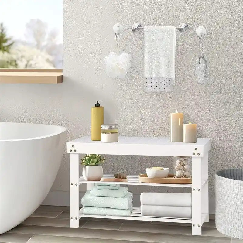 Banc à chaussures en bambou - 70P x 25,4l x 44,7H