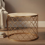 CraftHome W22 Natural Capiz Seashell French Single Round Coffee Table - 22 x 17