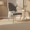 Cian 22 Inch Dining Chair, Curved, Cabriole Legs, Gray Velvet, Set of 2
