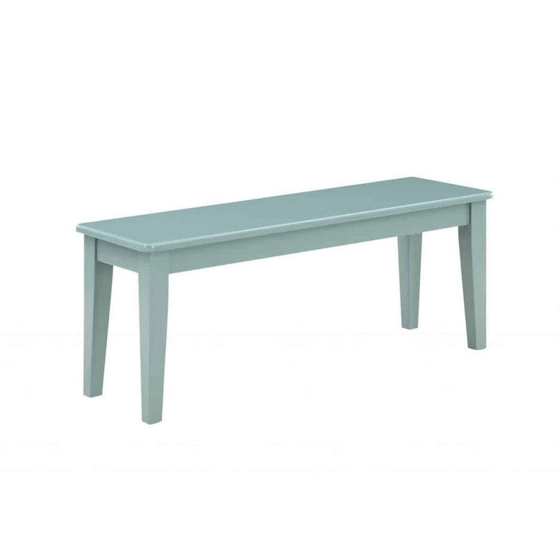Banc de salle à manger rectangulaire moderne Bray de 112 cm, pieds effilés, bleu sarcelle