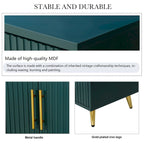 Meuble TV en bois avec armoire de rangement et étagères réglables, bleu marine