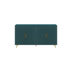 Meuble TV en bois avec armoire de rangement et étagères réglables, bleu marine