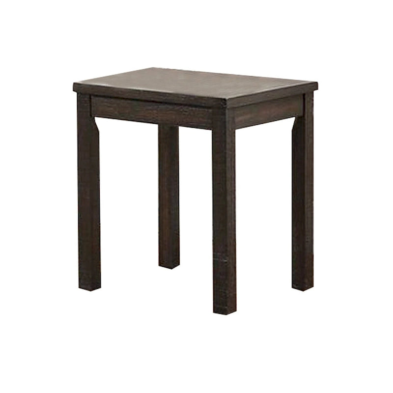 Table basse avec dessus en bois, finition marron foncé
