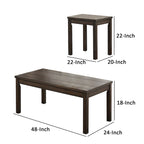 Table basse avec dessus en bois, finition marron foncé