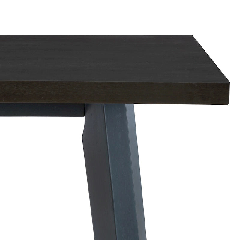 Table de salle à manger hauteur comptoir en bois Kiri bleu/gris