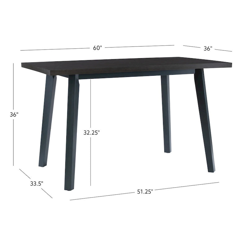 Table de salle à manger hauteur comptoir en bois Kiri bleu/gris