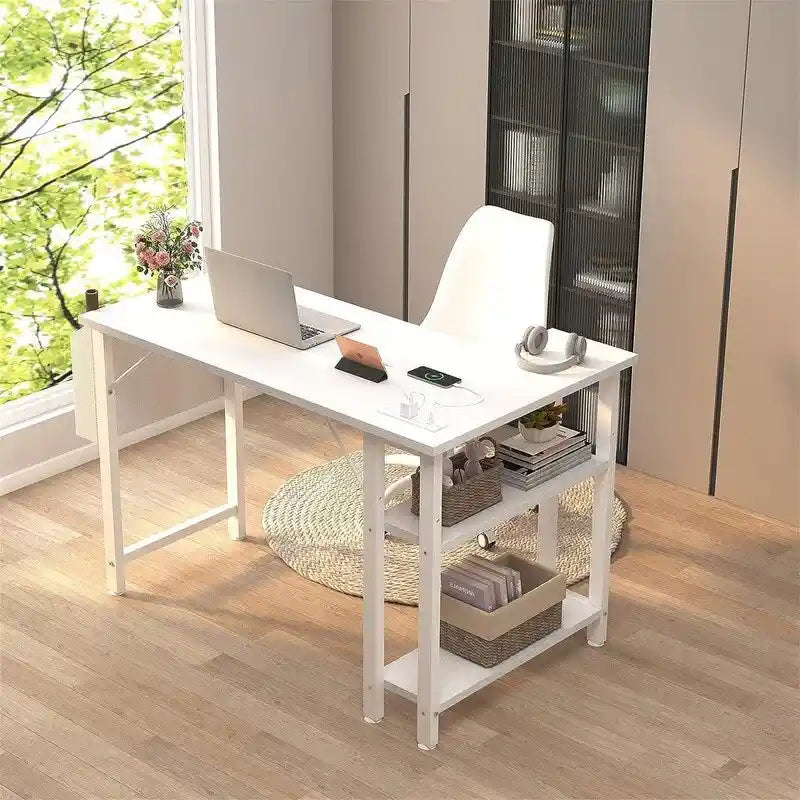 Bureau d'ordinateur en L