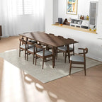 Ensemble de salle à manger confortable 9 pièces Avondale Mid Century Modern en bois massif