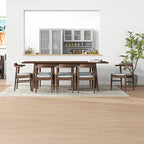 Ensemble de salle à manger confortable 9 pièces Avondale Mid Century Modern en bois massif