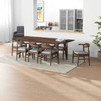 Ensemble de salle à manger confortable 9 pièces Avondale Mid Century Modern en bois massif