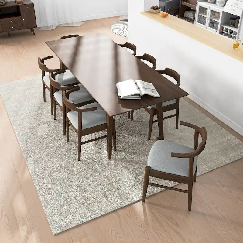 Ensemble de salle à manger confortable 9 pièces Avondale Mid Century Modern en bois massif