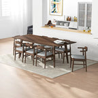 Ensemble de salle à manger confortable 9 pièces Avondale Mid Century Modern en bois massif