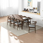 Ensemble de salle à manger confortable 9 pièces Avondale Mid Century Modern en bois massif