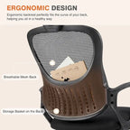 Chaise de bureau ergonomique, Chaise de bureau à dossier haut avec appuie-tête, Chaise d'ordinateur pivotante en maille pour bureau à domicile