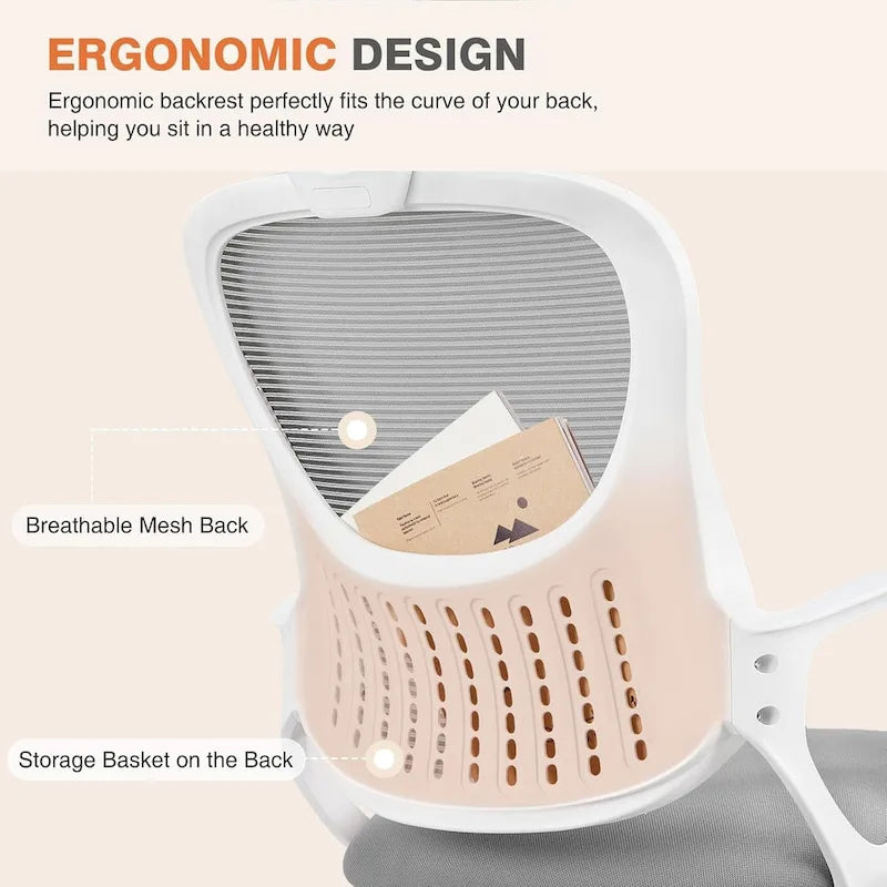 Chaise de bureau ergonomique, Chaise de bureau à dossier haut avec appuie-tête, Chaise d'ordinateur pivotante en maille pour bureau à domicile