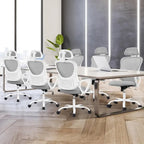 Chaise de bureau ergonomique, Chaise de bureau à dossier haut avec appuie-tête, Chaise d'ordinateur pivotante en maille pour bureau à domicile