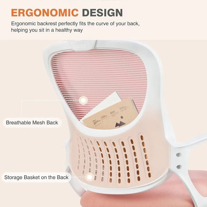 Chaise de bureau ergonomique, Chaise de bureau à dossier haut avec appuie-tête, Chaise d'ordinateur pivotante en maille pour bureau à domicile