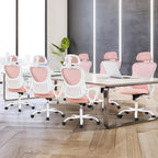 Chaise de bureau ergonomique, Chaise de bureau à dossier haut avec appuie-tête, Chaise d'ordinateur pivotante en maille pour bureau à domicile
