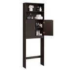 Meuble de Rangement WC Yaheetech 2 Etagères, Meuble Dessus de Toilettes avec Deux Portes