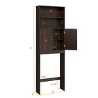 Meuble de Rangement WC Yaheetech 2 Etagères, Meuble Dessus de Toilettes avec Deux Portes