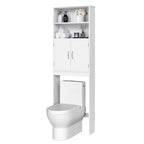 Meuble de Rangement WC Yaheetech 2 Etagères, Meuble Dessus de Toilettes avec Deux Portes
