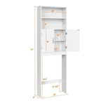 Meuble de Rangement WC Yaheetech 2 Etagères, Meuble Dessus de Toilettes avec Deux Portes