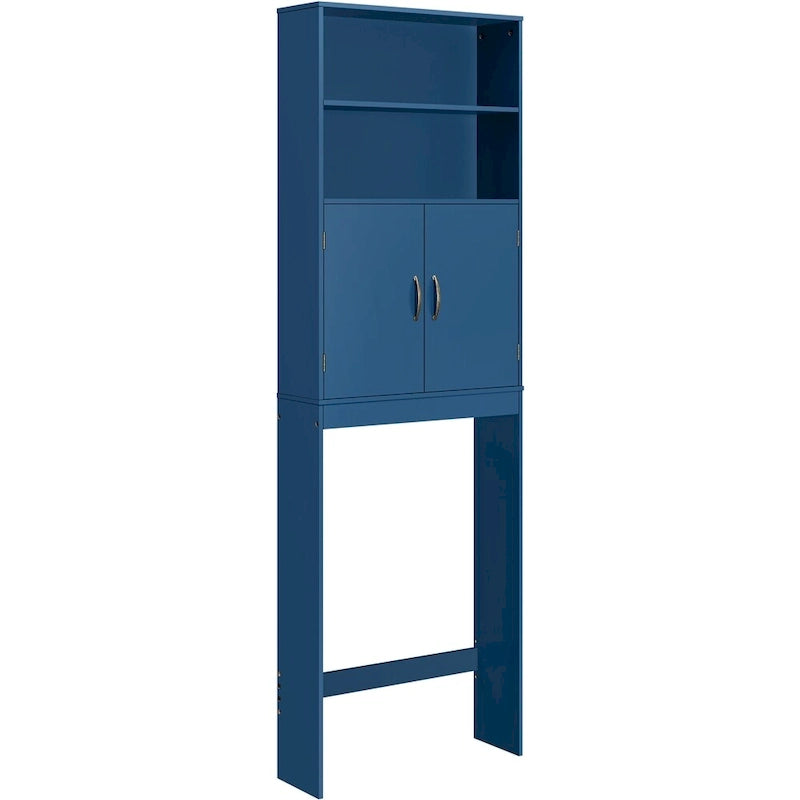 Meuble de Rangement WC Yaheetech 2 Etagères, Meuble Dessus de Toilettes avec Deux Portes