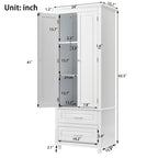 Meuble de rangement haut de cuisine blanc avec deux tiroirs pour salle de bain, bureau