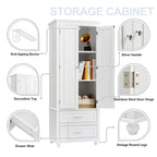 Meuble de rangement haut de cuisine blanc avec deux tiroirs pour salle de bain, bureau