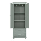 Meuble de rangement haut de cuisine blanc avec deux tiroirs pour salle de bain, bureau