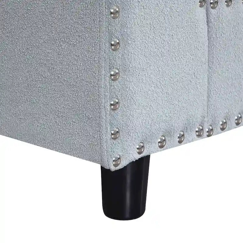 Canapé d'angle modulable en lin avec coussins